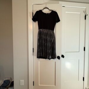 LuLaRoe Black and Silver Midi Dress
